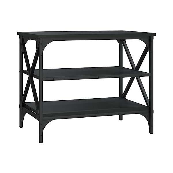 JUNZAI Meuble TV Noir 60x40x50 cm Bois dingénierie,Meuble TV,Table Basse Salon Meuble TV,Table Basse LED Couleurs