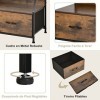 GOPLUS Meuble TV Style Industriel avec 2 Étagères Ouvertes et 2 Tiroirs en Tissu Pliants, Table Console Multifonctionnelle po