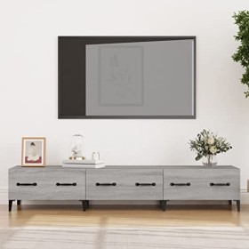Annlera Meuble TV Sonoma Gris 150x34,5x30 cm Bois dingénierie Classique Banc TV Décorer Pièce Minimaliste Armoire TV Fonctio