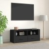 Higsose Meuble TV Salon Noir 100x35x40 cm Bois dingénierie Design Tendance Armoire Multimédia Grand Espace de Rangement Gard
