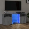 Keyur Meuble TV, Banc TV Buffet Bas Support de Télévision Meuble Télé Meuble TV avec lumières LED Sonoma Gris 120x30x50 cm