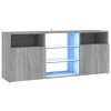 Keyur Meuble TV, Banc TV Buffet Bas Support de Télévision Meuble Télé Meuble TV avec lumières LED Sonoma Gris 120x30x50 cm