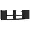 Keyur Meuble TV Suspendu, Meuble TV Mural Design Étagère Murale pour Télévision Meuble TV Mural Noir Brillant 102x35x35 cm Ag