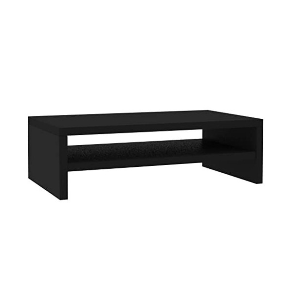 vidaXL Support de Moniteur Meuble TV Support dOrdinateur Support TV Support dEcran Salon Salle de Séjour Maison Noir Brilla