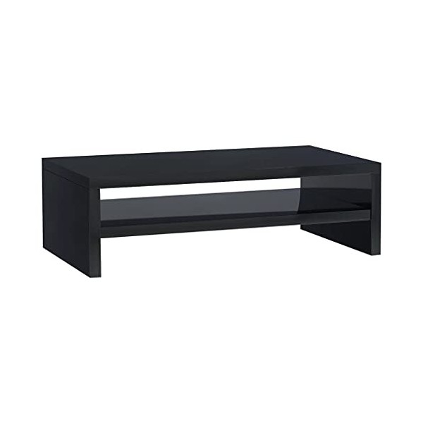 vidaXL Support de Moniteur Meuble TV Support dOrdinateur Support TV Support dEcran Salon Salle de Séjour Maison Noir Brilla