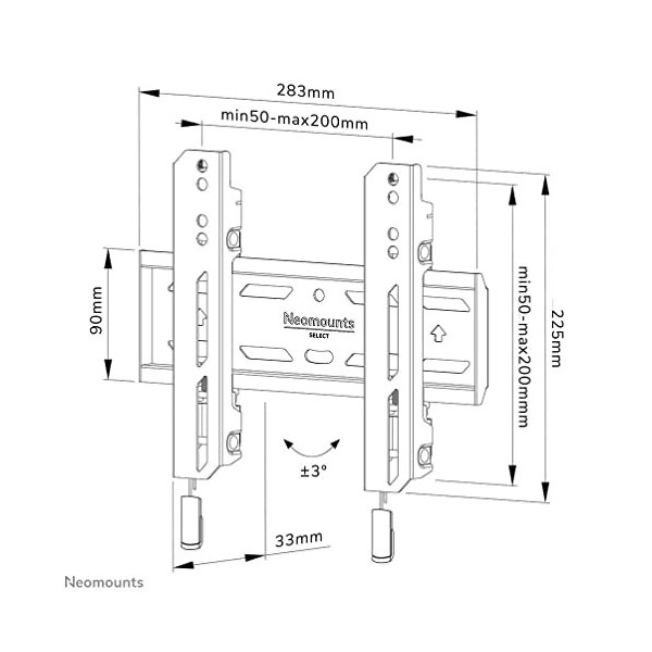Neomounts Select W126626937 Fixation Murale Fixe VESA 200 x 200