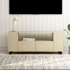 FAMIROSA Meuble TV Gris Brillant avec 4 roulettes Facile à Déplacer 120 x 35 x 43 cm Aggloméré pour Salon,Chambre