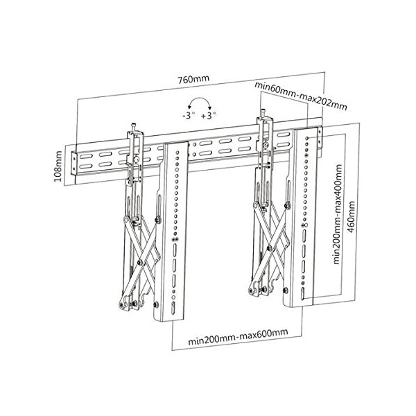KIMEX - Support TV - pour Mur dimages - pour écran 37-70- Push Pull
