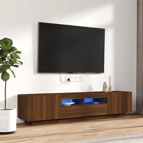 vidaXL Ensemble de Meubles TV avec Lumières LED 2 pcs Centres de Divertissement Armoires Multimédia Meubles de Salle de Séjou
