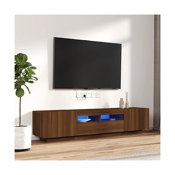vidaXL Ensemble de Meubles TV avec Lumières LED 2 pcs Centres de Divertissement Armoires Multimédia Meubles de Salle de Séjou