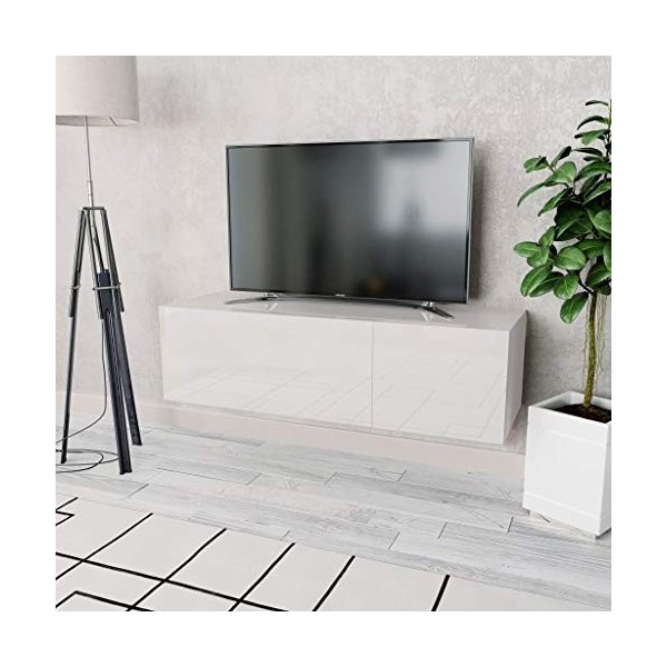 vidaXL Meuble TV Armoire Basse Centre de Divertissement Multimédia Salon Salle de Séjour Intérieur Aggloméré 120x40x34 cm Chê