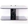 Goldline Support, Support DVD, DVD et Sky Box Support Mural avec 2 étagères en Verre Flottant 2 Shelf, Black 