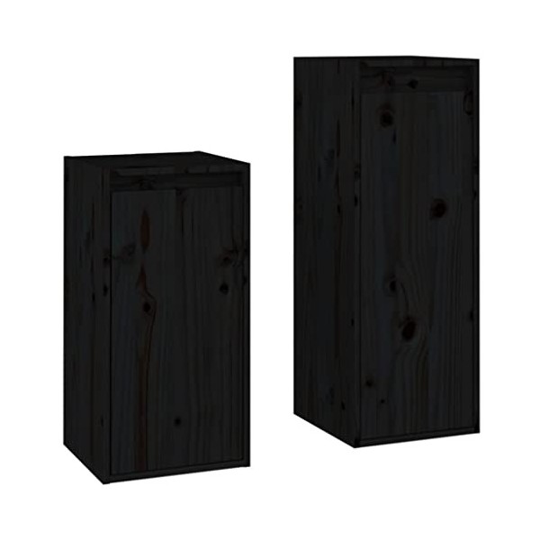 vidaXL Meubles TV 2 pcs Muraux Suspendus Flottants Centres de Divertissement Meubles de Rangement Salle de Séjour Salon Noir