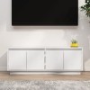 GuyAna Meuble TV Blanc 110x34x40 cm Bois de pin Massif,Meuble TV,Table Basse Couleurs,Table Basse Salon Meuble TV