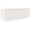 GuyAna Meuble TV Blanc 110x34x40 cm Bois de pin Massif,Meuble TV,Table Basse Couleurs,Table Basse Salon Meuble TV