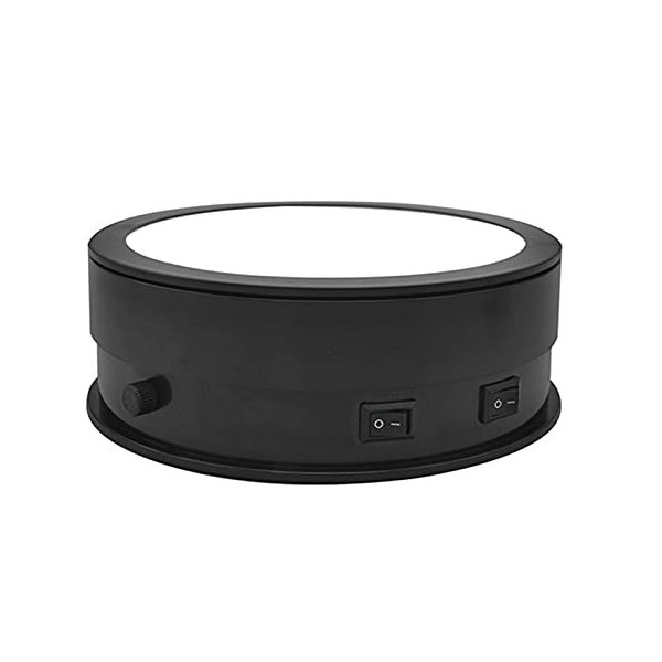 SHANJ Présentoir Rotatif à LED, Plateau Tournant Motorisé à 360 Degrés pour Produits de Photographie, Bijoux, Diamètre 15/20/