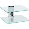 Goldline Support, Support DVD, DVD et Sky Box Support Mural avec 2 étagères en Verre Flottant 2 Shelf, Black 