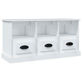Keyur Meuble TV, Banc TV Buffet Bas Support de Télévision Meuble Télé Meuble TV Blanc 100x35x50 cm Bois dingénierie