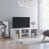 VEEKI Meuble TV, Meuble TV Suspendu, Meuble TV Blanc, Meuble TV Industriel, Meubles de Salon, Salon, Chambre, Cadre en Acier,