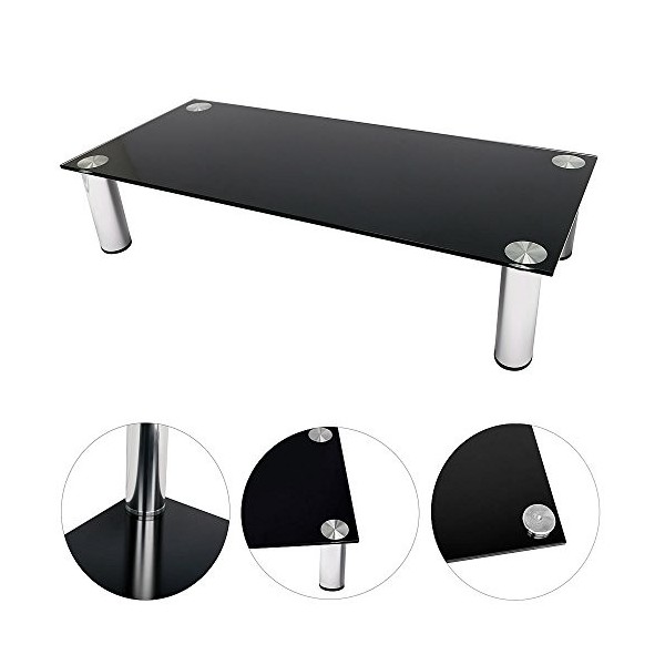 Meuble TV noir écran LCD 100&nbsp;cm écran augmentation Table dappoint meuble TV Table lounge noir Melko OLED, Samsung LED