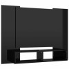 JUNZAI Meuble TV Mural Noir Brillant 120x23,5x90 cm Aggloméré,Meuble TV,Table Basse Salon Meuble TV,Table Basse LED Couleurs