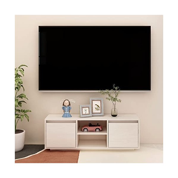 VEEKI Meuble TV, Meuble TV Suspendu, Meuble TV Industriel, Meuble TV Bois, Meuble Chambre, Convient pour Salon ou Chambre, Bl