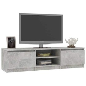 pedkit Meuble TV Support de TV avec Compartiments Gris béton 140x40x35,5 cm Aggloméré