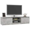 pedkit Meuble TV Support de TV avec Compartiments Gris béton 140x40x35,5 cm Aggloméré