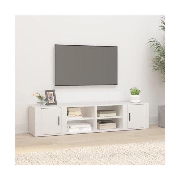 FAMIROSA Meubles TV 2 pcs Blanc 80x31,5x36 cm Bois dingénierie 26.5KG 