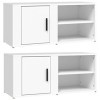 FAMIROSA Meubles TV 2 pcs Blanc 80x31,5x36 cm Bois dingénierie 26.5KG 