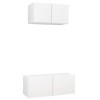 Générique Ensemble de Meuble TV 2 pcs Blanc Aggloméré,22.7 KG,3078700, Meubles, Meubles TV