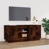 FAMIROSA Meuble TV chêne fumé 102x35x45 cm Bois dingénierie 21.3KG 