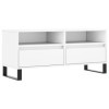 FAMIROSA Meuble TV Blanc 100x34,5x44,5 cm Bois dingénierie 22.8KG 