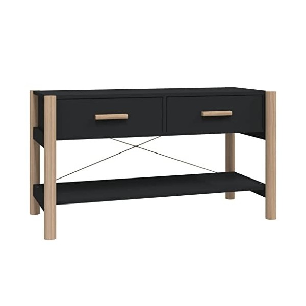 FAMIROSA Meuble TV Noir 82x38x45 cm Bois dingénierie 13.9KG 