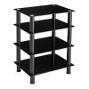 Ttap Meuble TV HiFi/Audio avec 4 étagères en Verre Noir 600 mm de Large