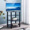 Ttap Meuble TV HiFi/Audio avec 4 étagères en Verre Noir 600 mm de Large