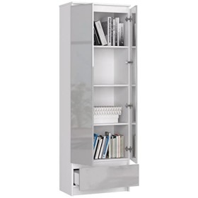AKORD - Meuble TV K-160 - Un compartiment ouvert - 2 étagères avec portes battantes gauche et droite - 33 x 160 x 40&nbsp;cm - Poi