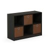 Furinno Basic Bibliothèque 3x2 avec Bacs, Cerisier, Bois dense, Cerise Clair/Ivoire, One Size