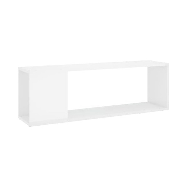 VEEKI Meuble TV, Meuble TV Suspendu, Meuble TV Blanc, Meuble TV Industriel, Meubles de Salon, Salon, Chambre, Cadre en Acier,