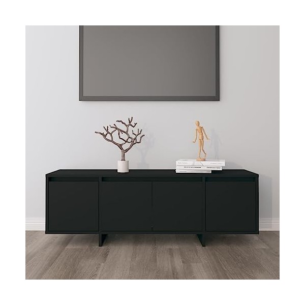 VEEKI Meuble TV, Meuble TV Suspendu, Meuble TV Blanc, Meuble TV Industriel, Meubles de Salon, Salon, Chambre, Cadre en Acier,