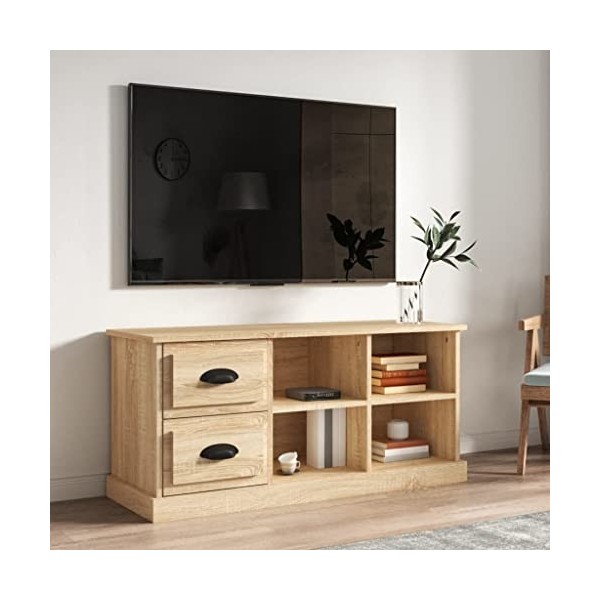 VEEKI Meuble TV, Meuble TV Suspendu, Meuble TV Industriel, Meuble TV Bois, Meuble Chambre, Convient pour Salon ou Chambre, ch