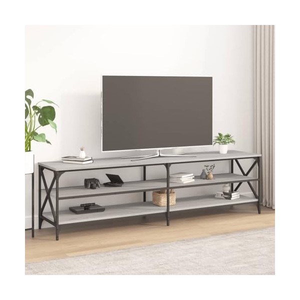 VEEKI Meuble TV, Meuble TV Suspendu, Meuble TV Industriel, Meuble TV Bois, Meuble Chambre, Convient pour Salon ou Chambre, So