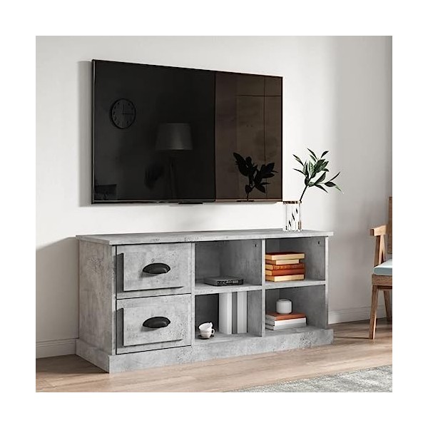VEEKI Meuble TV, Meuble TV Suspendu, Meuble TV Industriel, Meuble TV Bois, Meuble Chambre, Convient pour Salon ou Chambre, Gr