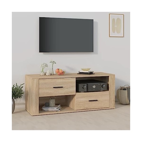 VEEKI Meuble TV, Meuble TV Suspendu, Meuble TV Industriel, Meuble TV Bois, Meuble Chambre, Convient pour Salon ou Chambre, Ch