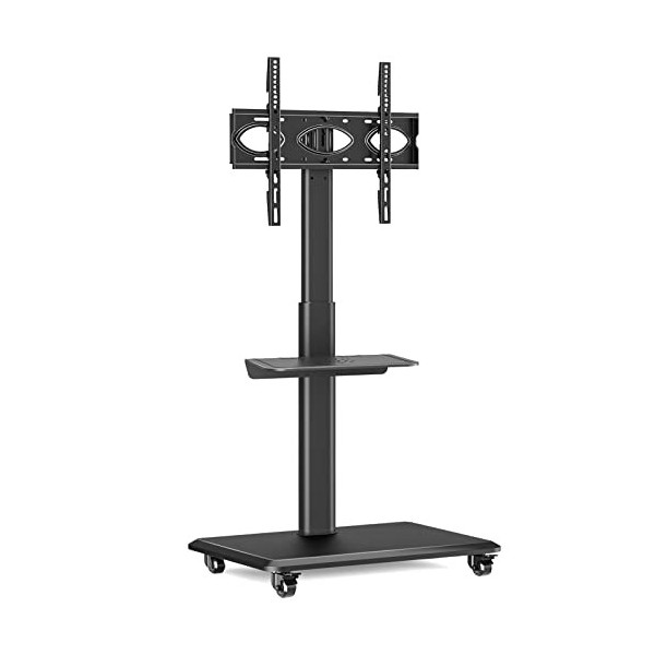 RFIVER Support TV Roulette avec Support Cantilever pour Ecran de Télé de 26 à 65 Pouces LED LCD Plasma Chariot Meuble TV Pied