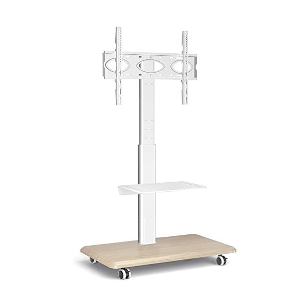 RFIVER Support TV Roulette avec Support Cantilever pour Ecran de Télé de 26 à 65 Pouces LED LCD Plasma Chariot Meuble TV Pied
