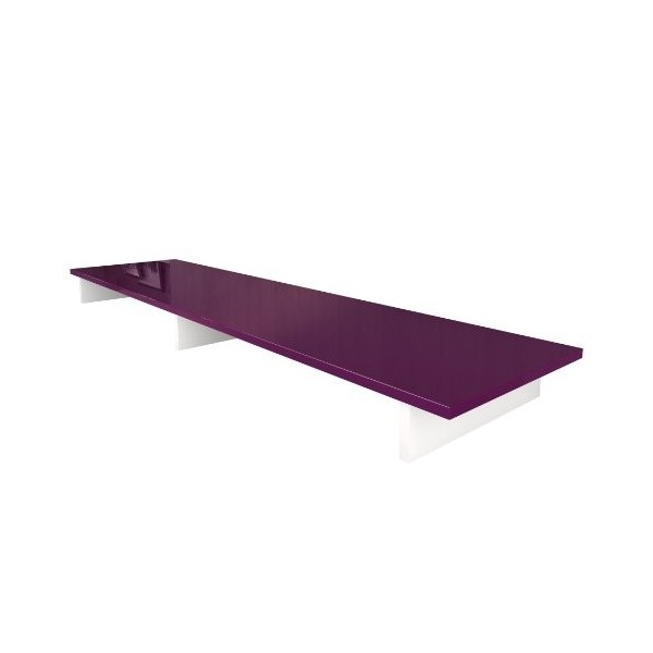 Vladon Support de TV Game, Support de Moniteur surélevé, Blanc Mat/Blanc Haute Brillance 138,5 x 9,5 x 34,5 cm 