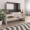 VEEKI Meuble TV, Meuble TV Suspendu, Meuble TV Blanc, Meuble TV Industriel, Meubles de Salon, Salon, Chambre, Cadre en Acier,