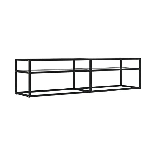 vidaXL Meuble TV Armoire Basse Centre de Divertissement Meuble Stéréo Salon Salle de Séjour Maison Intérieur Transparent 160x