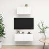 vidaXL Ensemble de Meuble TV 2 pcs Suspendu Mural Ensemble dArmoires Stéréo Salon Salle de Séjour Maison Intérieur Blanc Agg